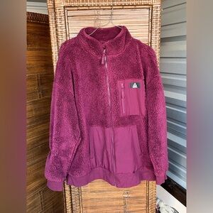 Reebok Women's Getaway Sherpa Jacket With Front Zipper Pocket XL